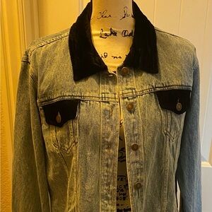 EUC Vintage Jeanology Denim/Velvet Trim Jacket-16